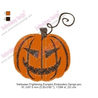 Halloween Frightening Pumpkin Embroidery Design